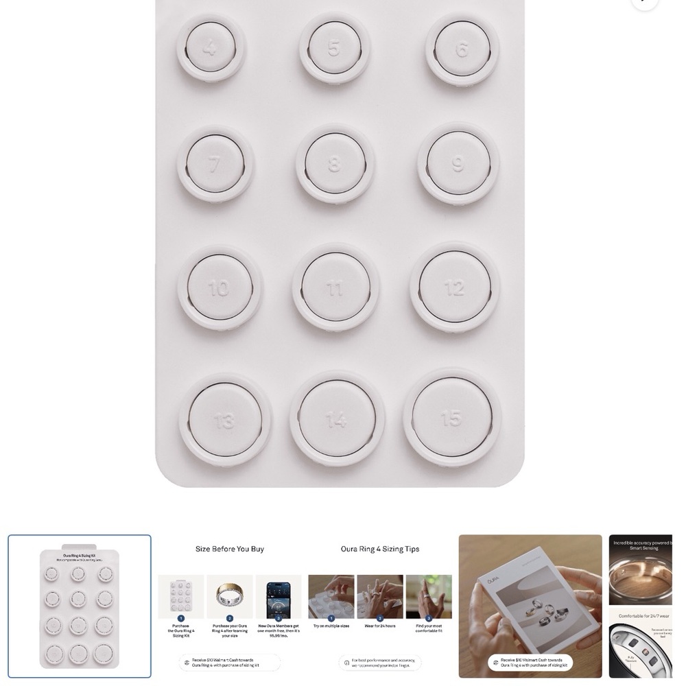 Two Oura 4 Ring Sizing Kits